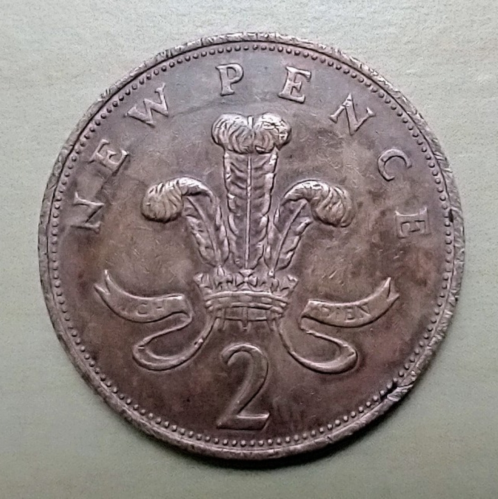 Very Rare 2 pence British coin. With error.